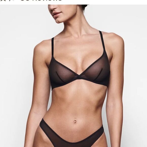 NWT SKIMS ULTRA FINE MESH triangle bralette XXS - Picture 1 of 7